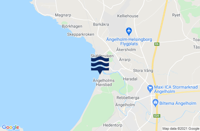 Ängelholm, Swedenの潮見表地図