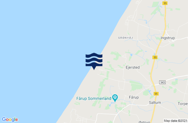 Åbybro, Denmarkの潮見表地図