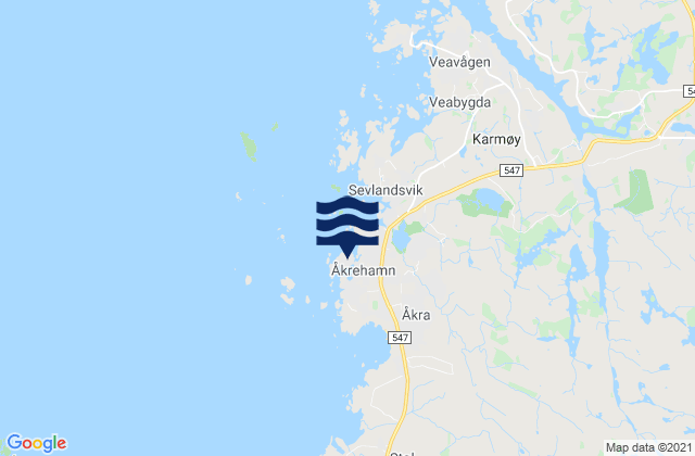 Åkrehamn, Norwayの潮見表地図