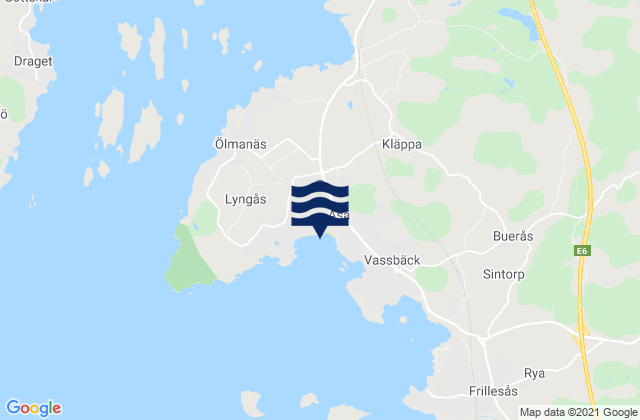 Åsa, Swedenの潮見表地図