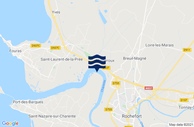 Échillais, Franceの潮見表地図