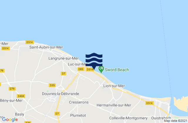 Épron, Franceの潮見表地図