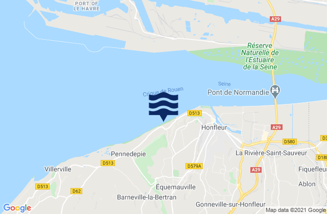 Équemauville, Franceの潮見表地図