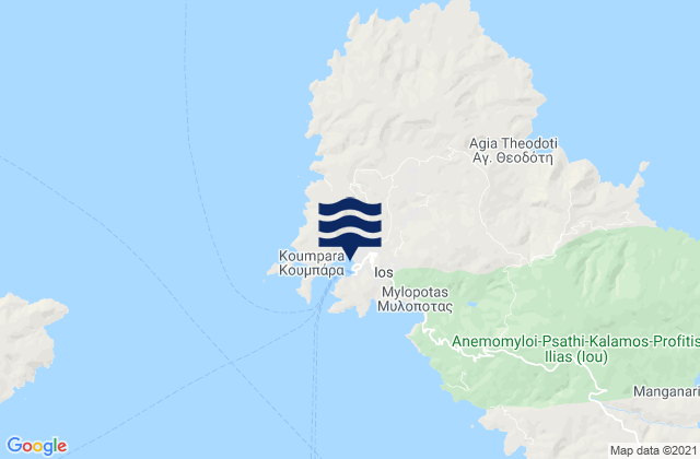 Íos, Greeceの潮見表地図