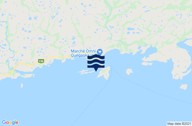 Île de Kegaska, Canadaの潮見表地図