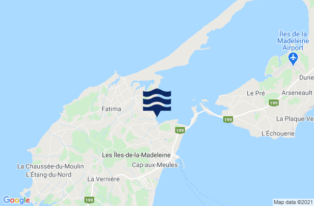 Îles de la Madeleine, Canadaの潮見表地図