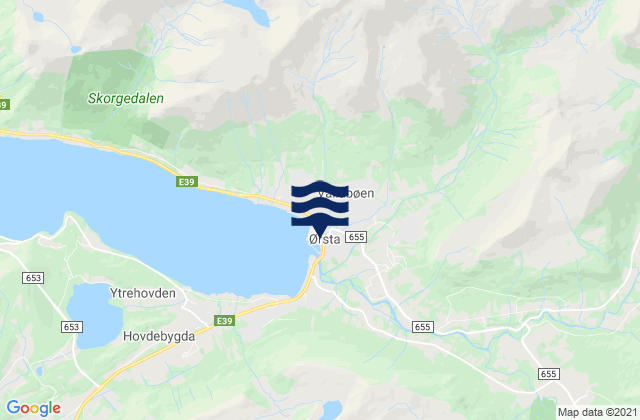 Ørsta, Norwayの潮見表地図
