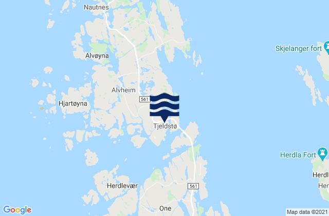 Øygarden, Norwayの潮見表地図