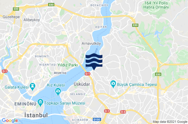 Üsküdar, Turkeyの潮見表地図