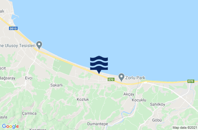 İkizce İlçesi, Turkeyの潮見表地図