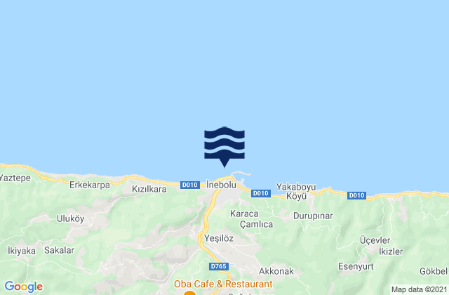 İnebolu, Turkeyの潮見表地図