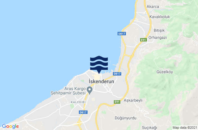 İskenderun, Turkeyの潮見表地図