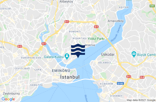 İstanbul, Turkeyの潮見表地図