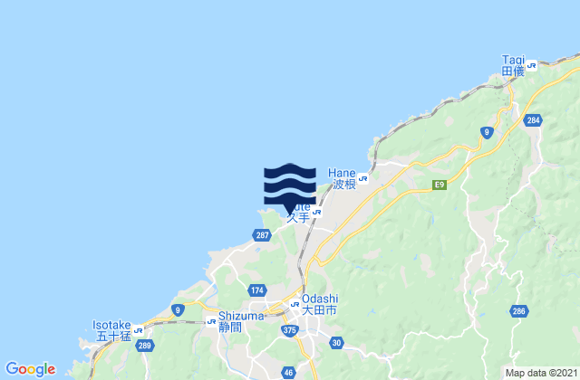 Ōdachō-ōda, Japanの潮見表地図