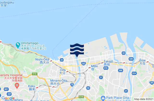 Ōita-shi, Japanの潮見表地図