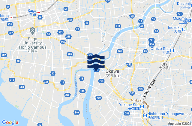 Ōkawa, Japanの潮見表地図