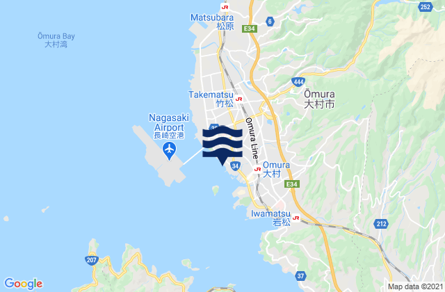 Ōmura, Japanの潮見表地図