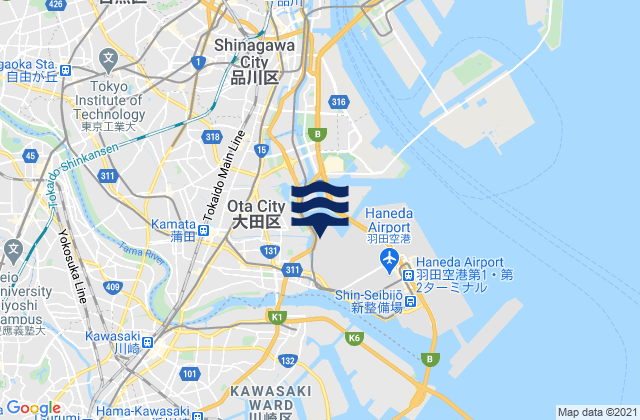 Ōta-ku, Japanの潮見表地図
