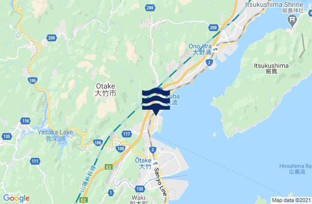 Ōtake-shi, Japanの潮見表地図