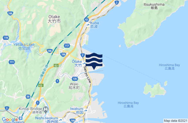 Ōtake, Japanの潮見表地図