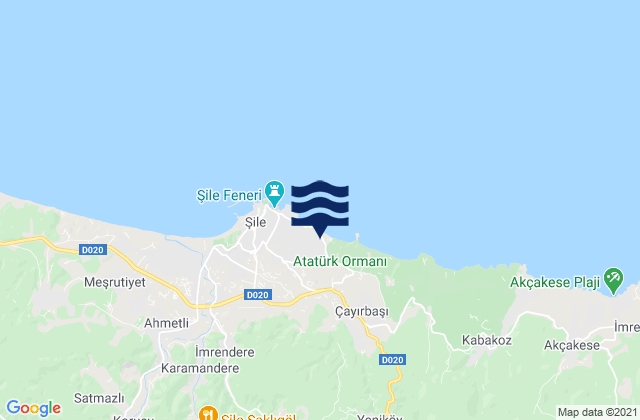 Şile, Turkeyの潮見表地図