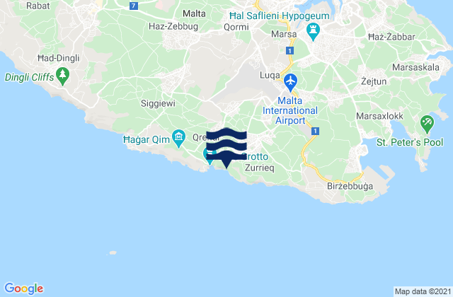 Żurrieq, Maltaの潮見表地図