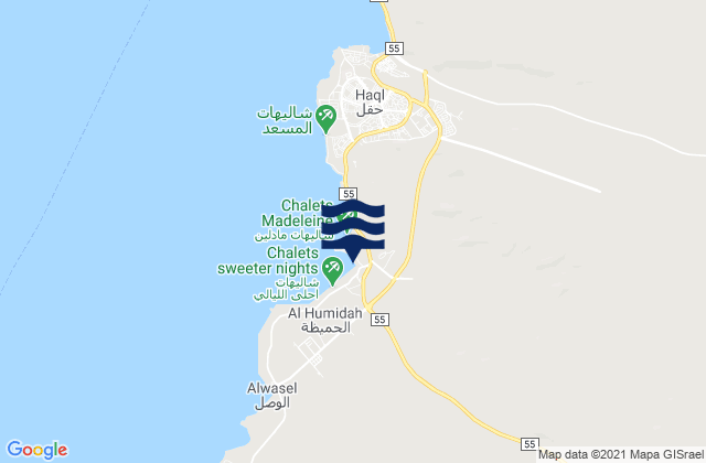 Ḩaql, Saudi Arabiaの潮見表地図