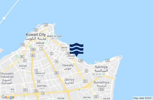 Ḩawallī, Kuwaitの潮見表地図