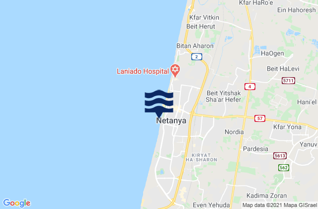 Ẕur Moshe, Israelの潮見表地図