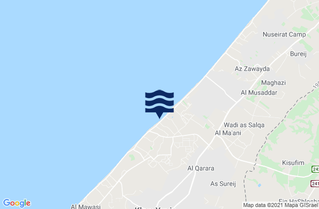 ‘Abasān al Jadīdah, Palestinian Territoryの潮見表地図