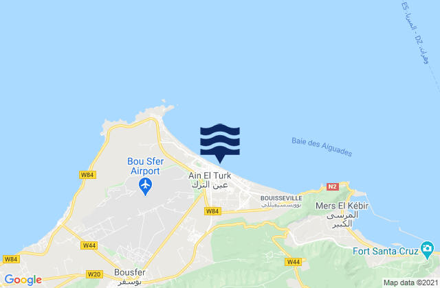 ’Aïn el Turk, Algeriaの潮見表地図