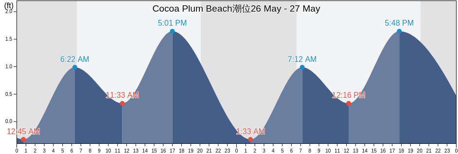 Cocoa Plum Beach, Monroe County, Florida, United States潮位