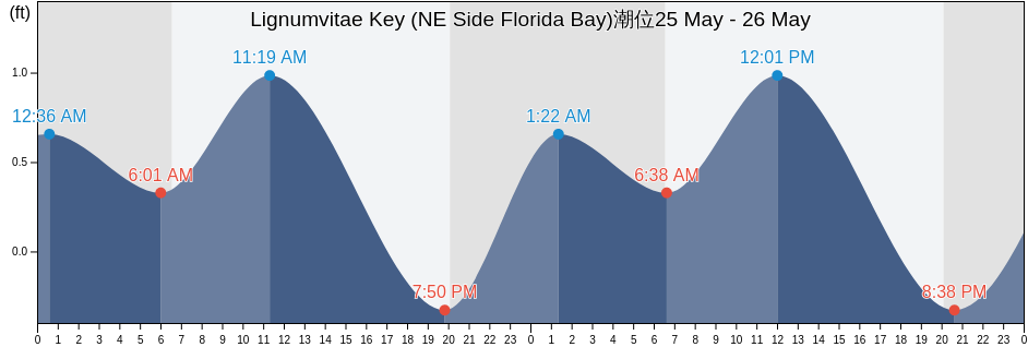 Lignumvitae Key (NE Side Florida Bay), Miami-Dade County, Florida, United States潮位